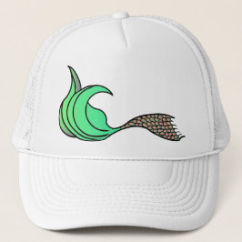 Grönt och Orange Sjöjungfru Svan Keps