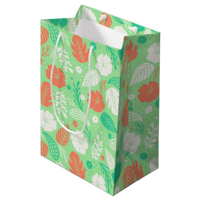 Grönt och Orange Tropiskt flytande Mönster (Framsidan Vinklad)