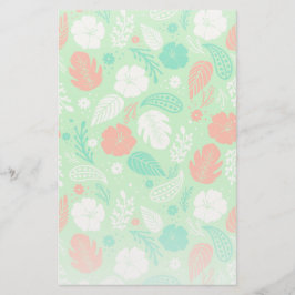 Grönt och Orange Tropiskt flytande Mönster Brevpapper