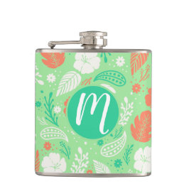 Grönt och Orange Tropiskt flytande Mönster Fickplunta