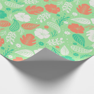 Grönt och Orange Tropiskt flytande Mönster Presentpapper
