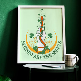 Grönt och orangel - alla orangar dag Shamrock-serp Poster