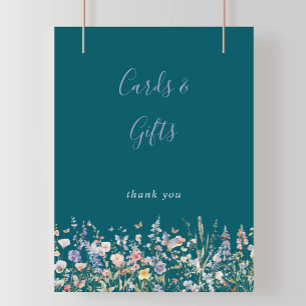 Grönt- och presentkort för multifärgad Wildblomma Poster
