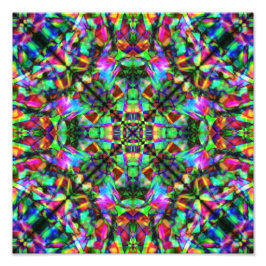 Grönt och Rainbow Mandala Mönster Fototryck