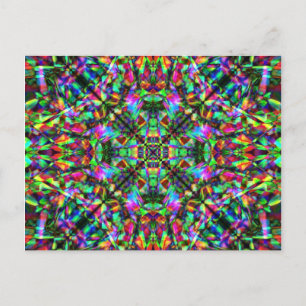 Grönt och Rainbow Mandala Mönster Vykort
