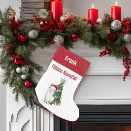 Grönt och Red Alpaca Ull Navidad Liten Julstrumpa