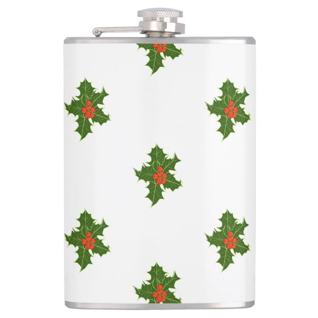 Grönt och Red Holly Plant Mönster Fickplunta (Framsidan)