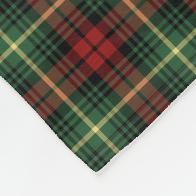 Grönt och Red Martin Klan Tartan Fleecefilt (Hörn)