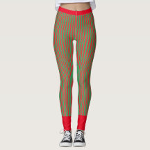 GRÖNT OCH RED STRIPED Leggings