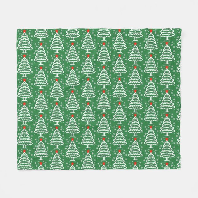 Grönt och röd jul fleecefilt (Framsidan (Horisontell))