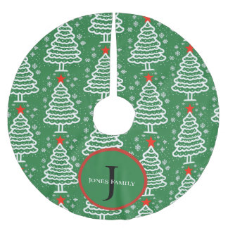 Grönt och röd jul julgransmatta borstad polyester