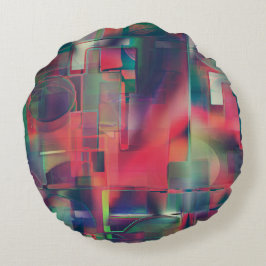 Grönt och röd lagrar och en svag väggton rund kudde