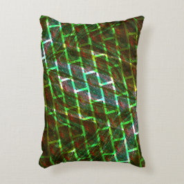 Grönt och röd nedfläckad, repor och väggeffekter prydnadskudde