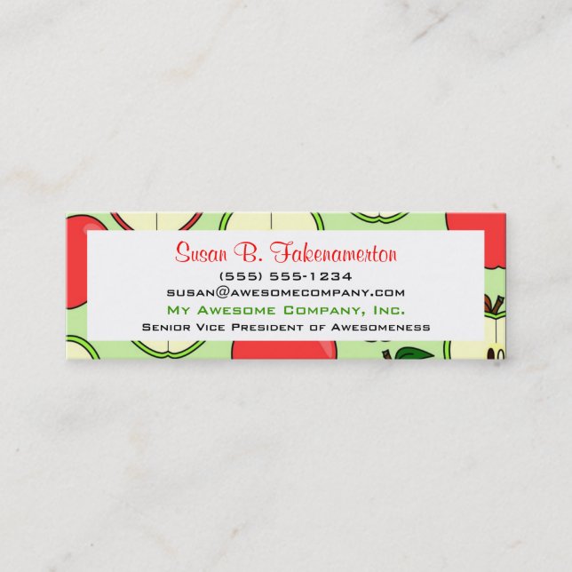 Grönt och röd Smala i halvstorlek av Apple Mini Visitkort (Framsida)