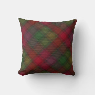 Grönt och röd tartan. dekorativ kudde