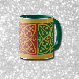 Grönt och Röda Helgdag Kaffe Mugg