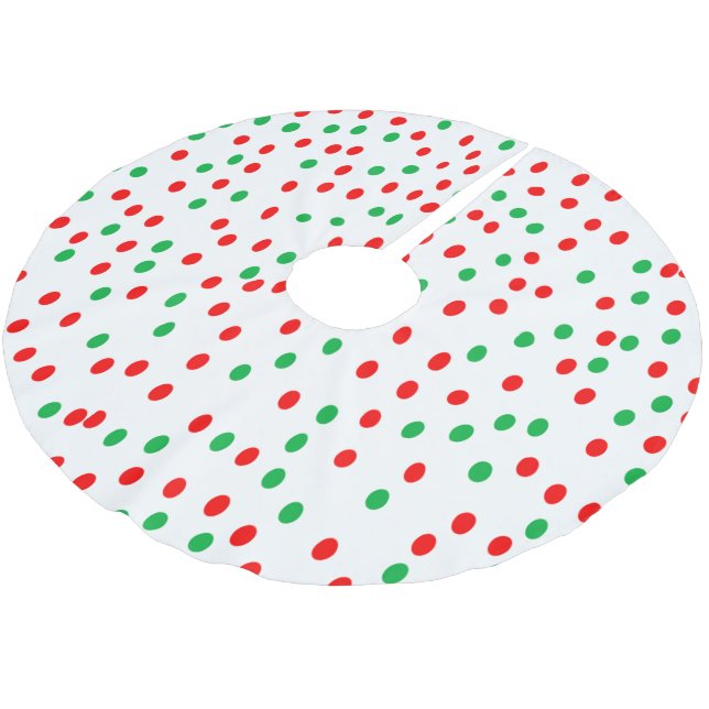 Grönt och Röda julen Polka dots Julgransmatta Borstad Polyester (Vinklad)