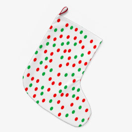 Grönt och Röda julen Polka dots Stor Julstrumpa