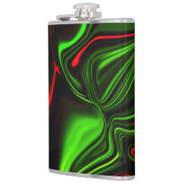 Grönt och röda kurvor över mörk grönt fonder fickplunta