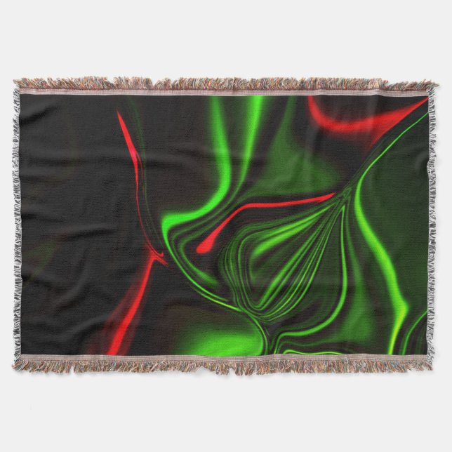 Grönt och röda kurvor över mörk grönt fonder filt (Framsidan)