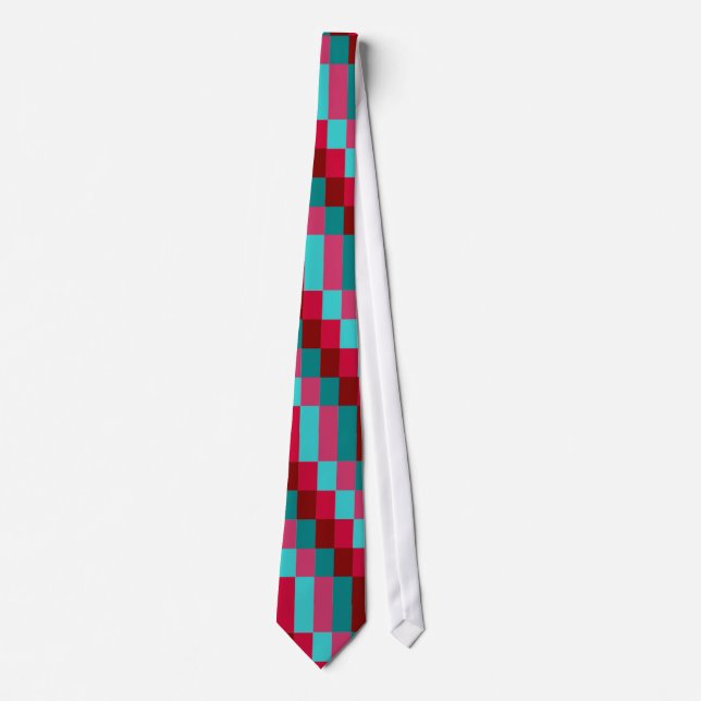 Grönt och Röda kvadraten Mönster Tie Slips (Framsida)