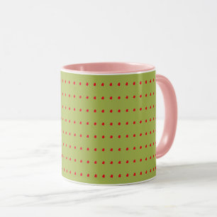 Grönt och Röda Polka dots Mönster Mugg
