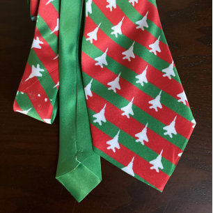 Grönt och Röda Rand F-15E Mönster jul Slips