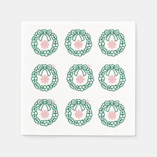 grönt- och rödbrödbädd av Julafton Pappersservett