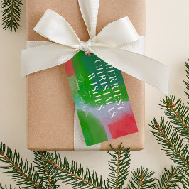Grönt och rödfärgad Abstrakt - jul Presentetikett