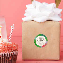 Grönt och rödfärgad Ram-gåva Runt Klistermärke