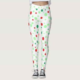 Grönt- och rödpolka-spetsar leggings
