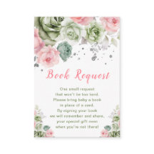 Grönt och Rosa Blommigt Baby Shower Bok Request