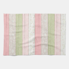 Grönt och Rosa Blommigt för träskydd i Rustic Sage Kökshandduk