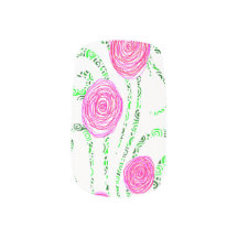 Grönt och Rosa Blommor