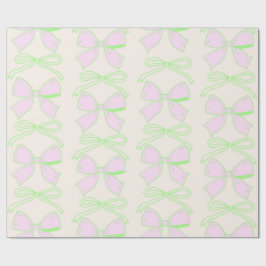 Grönt och Rosa Bow Coquette Aesthetic Coquette Bow Presentpapper