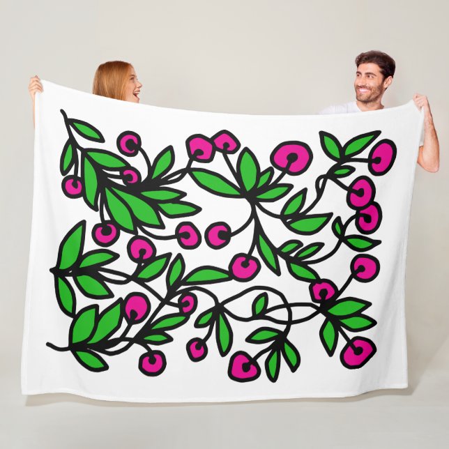 Grönt och rosa fleecefilt (På plats)