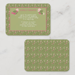 Grönt och Rosa  Flicka Visning för nödfåglar Tilläggskort