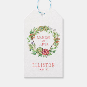 Grönt och Rosa för Blommigt av vintage BRÖLLOP Presentetikett