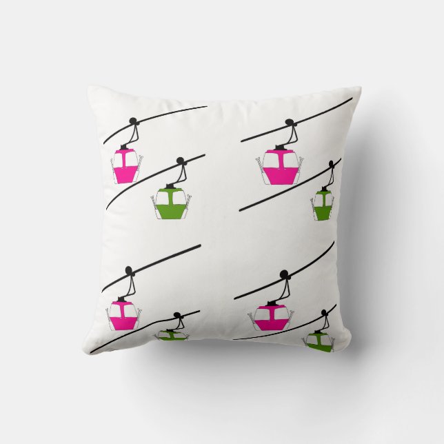 Grönt och rosa gondolas dekorativ kudde (Baksida)