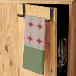 Grönt och Rosa Kökshandduk