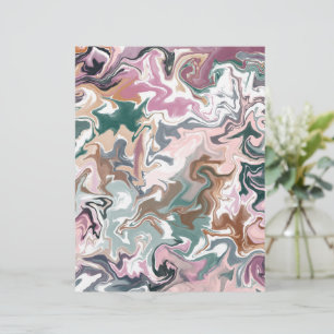 Grönt och Rosa Marble Abstrakt Letterhead Elegant Brevhuvud