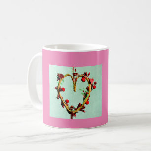 Grönt och Rosa Mors dag Hjärta Kaffemugg