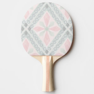 Grönt och rosa pastelldiamantmönster pingisracket