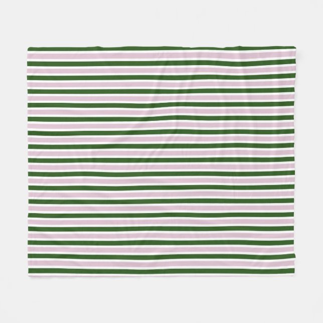 Grönt och Rosa Rand Fleecefilt (Framsidan (Horisontell))