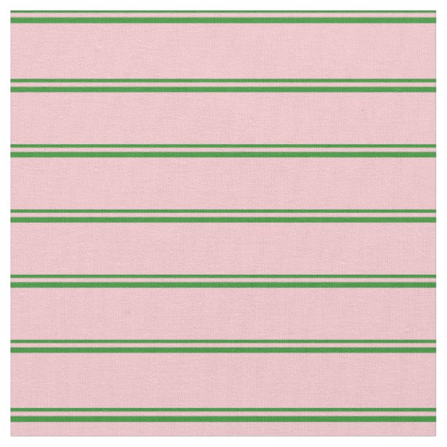 Grönt och Rosa Rand/Linjer Mönster Tyg (Närbild)