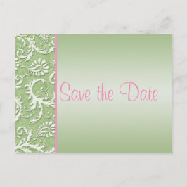 Grönt- och Rosa-skada Spara datum-vykort Meddelande Vykort