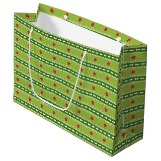 Grönt och Rosa Stars Gift Bag - stor