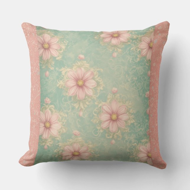 Grönt och Rosa Stil och komfort Dekorativ kudde (Framsida)