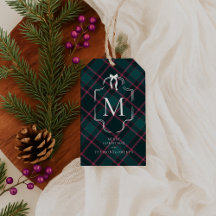 Grönt och Rosa Tartan | Anpassningsbar Monogram ju
