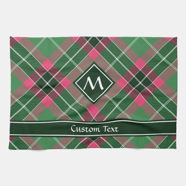 Grönt och Rosa Tartan Kökshandduk (Horisontell)